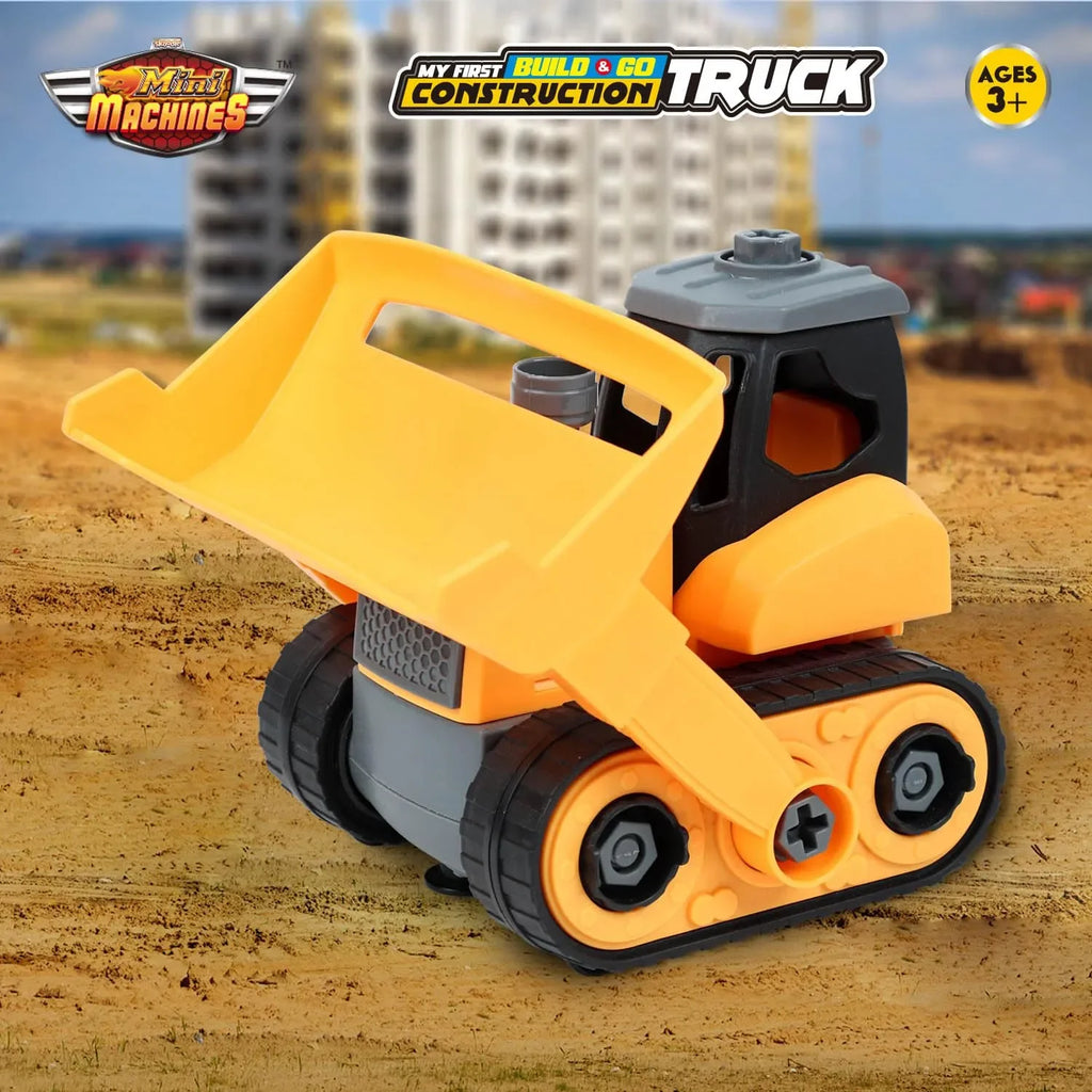 Skoodle Mini Machines Build & Go Crawler Loader Truck with T-Shape Screwdriver – Educational & Pretend Play Construction Vehicle for Kids - Naivri