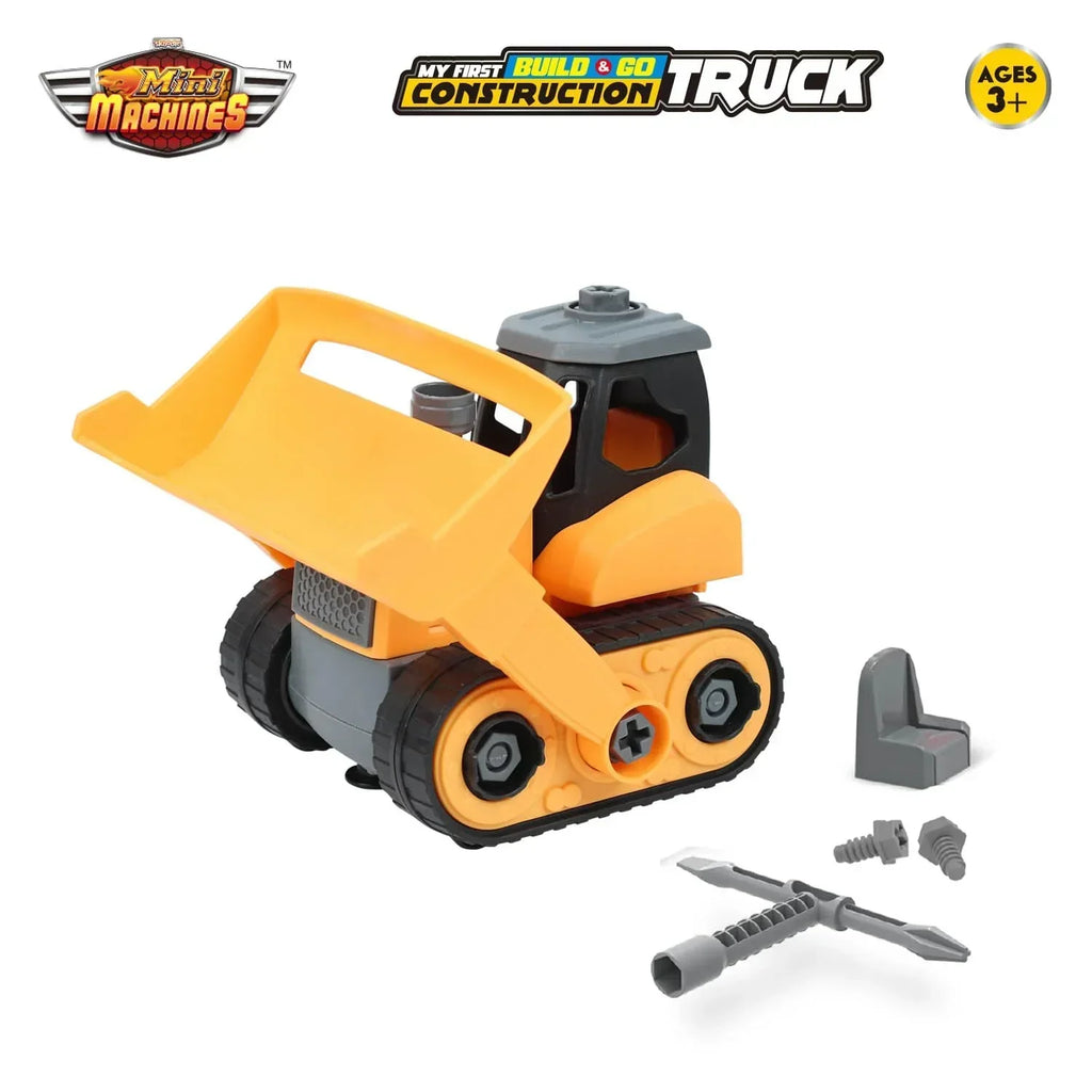 Skoodle Mini Machines Build & Go Crawler Loader Truck with T-Shape Screwdriver – Educational & Pretend Play Construction Vehicle for Kids - Naivri