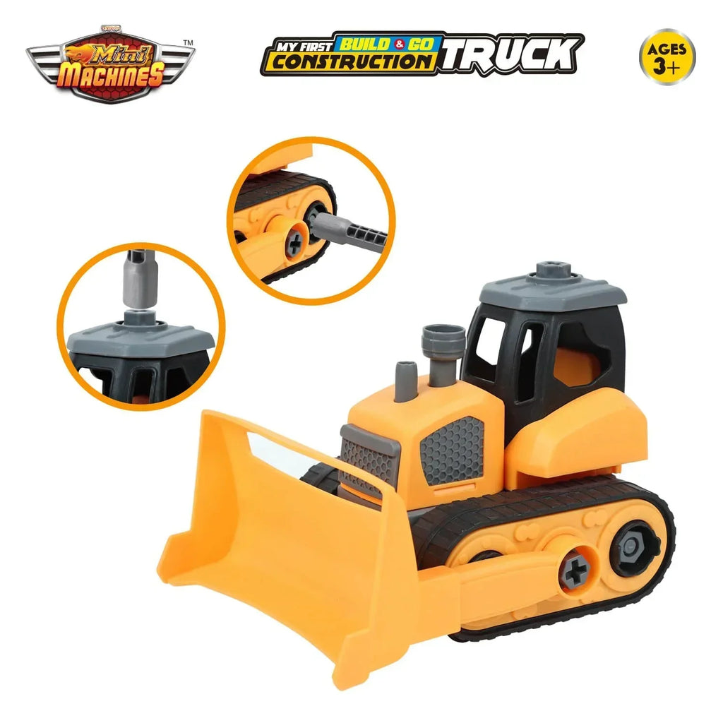 Skoodle Mini Machines Build & Go Crawler Loader Truck with T-Shape Screwdriver – Educational & Pretend Play Construction Vehicle for Kids - Naivri
