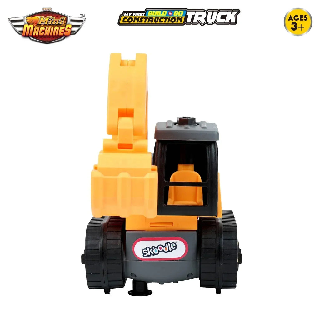 Skoodle Mini Machines Build & Go Excavator Truck with T-Shape Screwdriver | Educational Construction Toy for Kids - Naivri