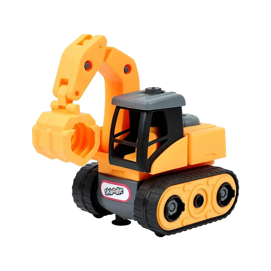 Skoodle Mini Machines Build & Go Excavator Truck with T-Shape Screwdriver | Educational Construction Toy for Kids - Naivri