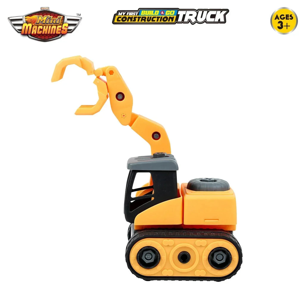 Skoodle Mini Machines Build & Go Excavator Truck with T-Shape Screwdriver | Educational Construction Toy for Kids - Naivri