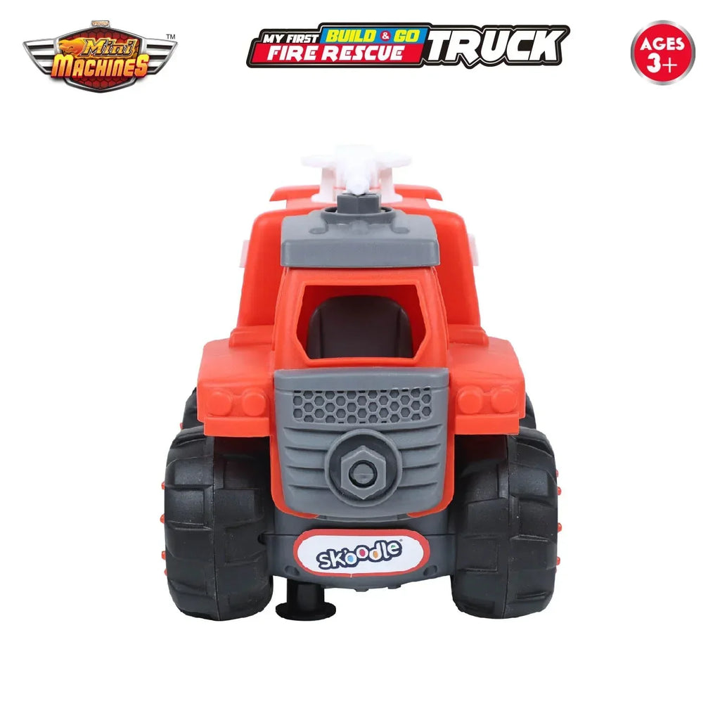 Skoodle Mini Machines Build & Go Fire Extinguisher Vehicle Truck with T-Shape Screwdriver – Educational & Pretend Play Toy - Naivri