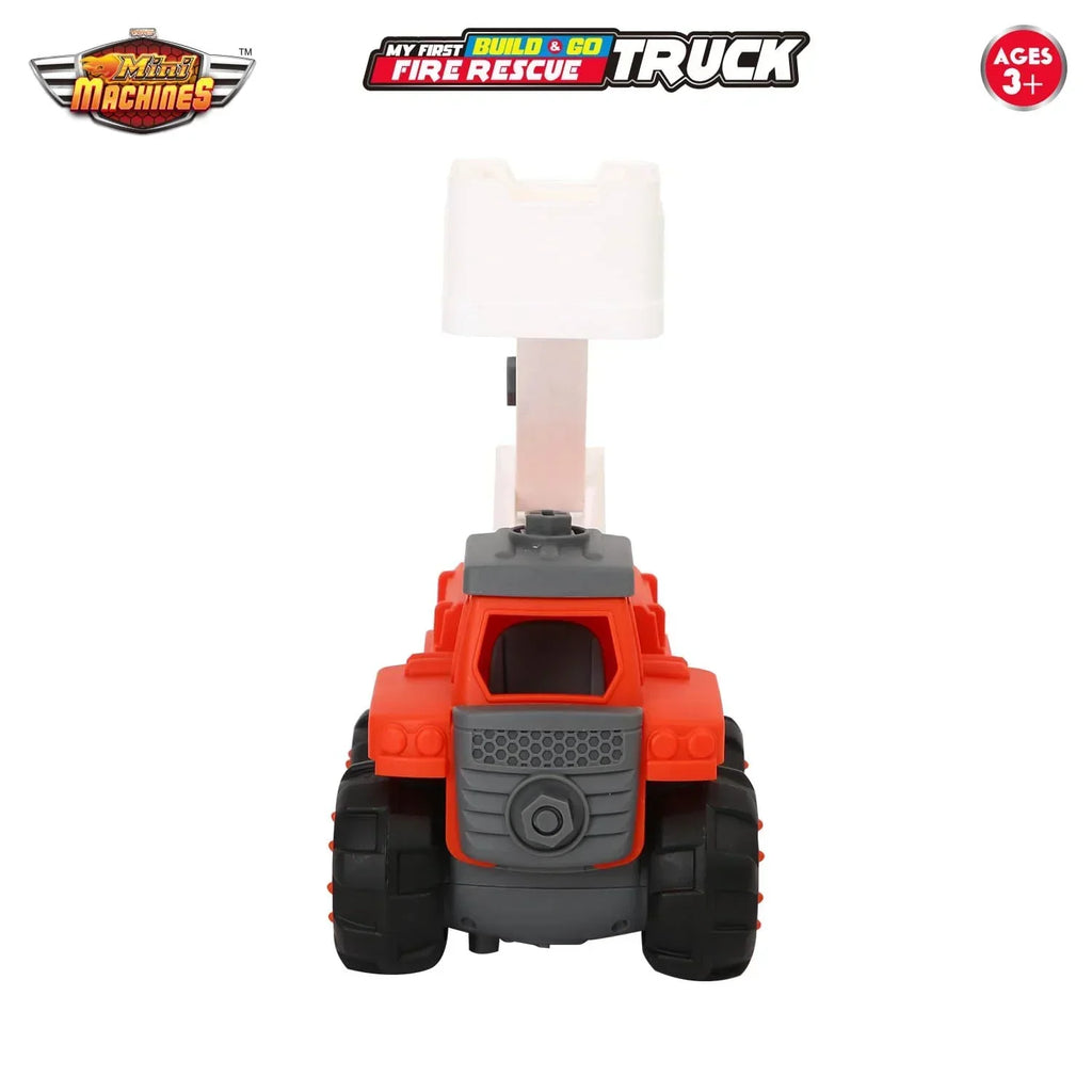 Skoodle Mini Machines Build & Go Fire Rescue Vehicle Truck with T-Shape Screwdriver | Educational & Pretend Play Toy for Kids - Naivri