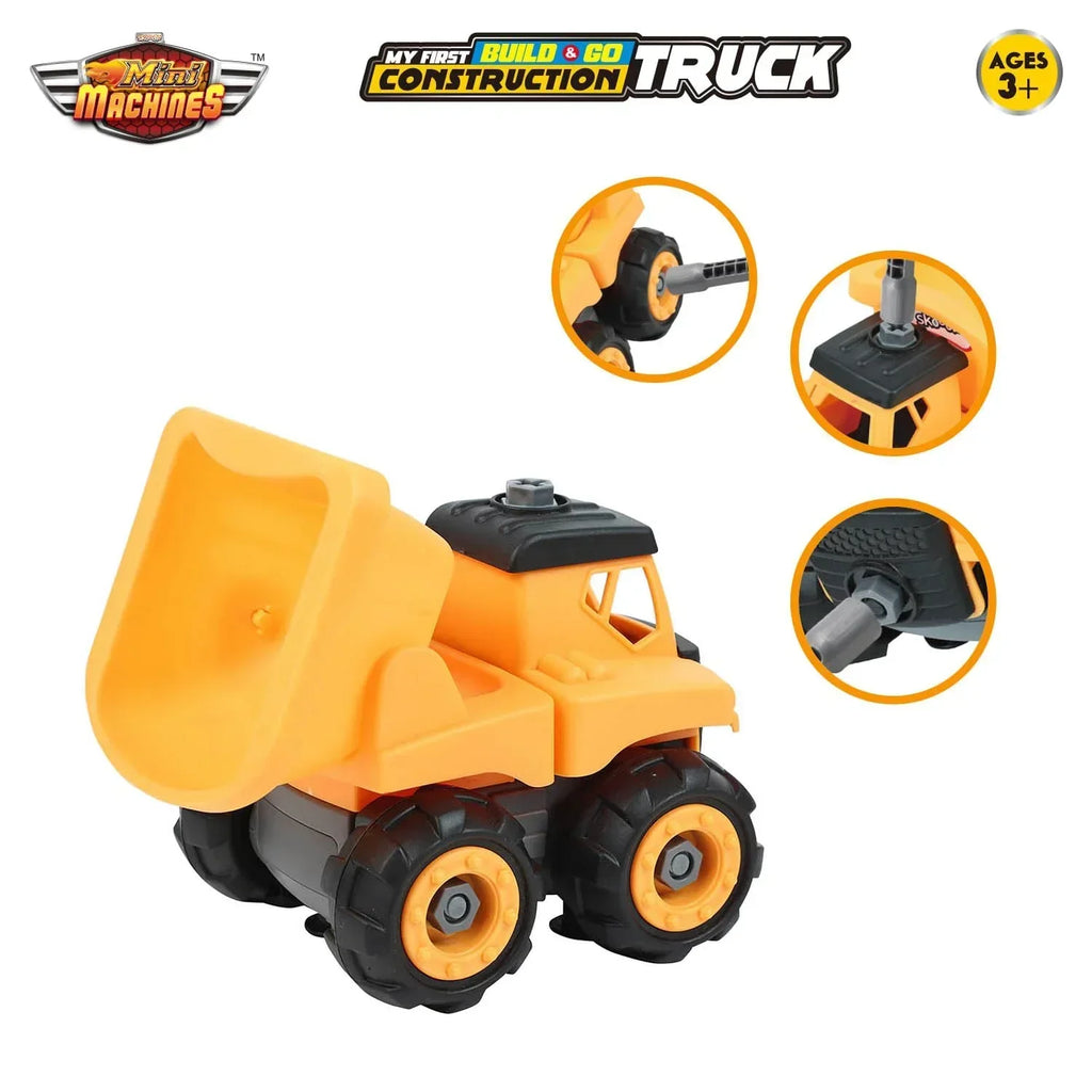 Skoodle Mini Machines Build & Go Stylish Dump Truck – Educational Construction Vehicle Toy with T-Shape Screwdriver for Kids Age 3+ (Multicolor) - Naivri