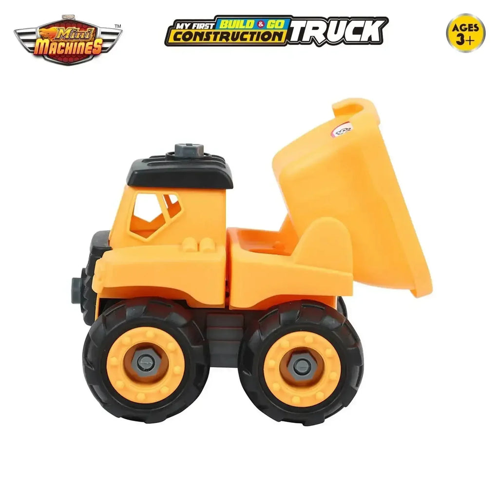 Skoodle Mini Machines Build & Go Stylish Dump Truck – Educational Construction Vehicle Toy with T-Shape Screwdriver for Kids Age 3+ (Multicolor) - Naivri