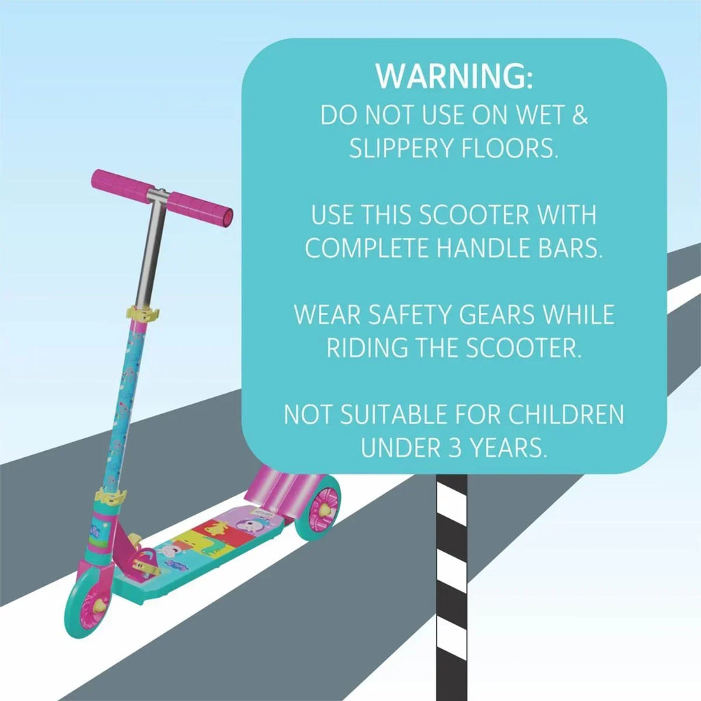 Skoodle Peppa Pig 3-Wheel Kick Scooter for Kids | Pink & Green | Adjustable Height, Foldable, Safe Ride-On Toy for Girls & Boys Age 3+ - Naivri