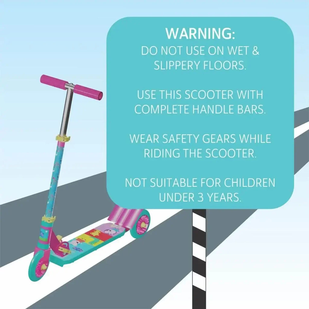 Skoodle Peppa Pig 3-Wheel Kick Scooter for Kids | Pink & Green | Adjustable Height, Foldable, Safe Ride-On Toy for Girls & Boys Age 3+ - Naivri