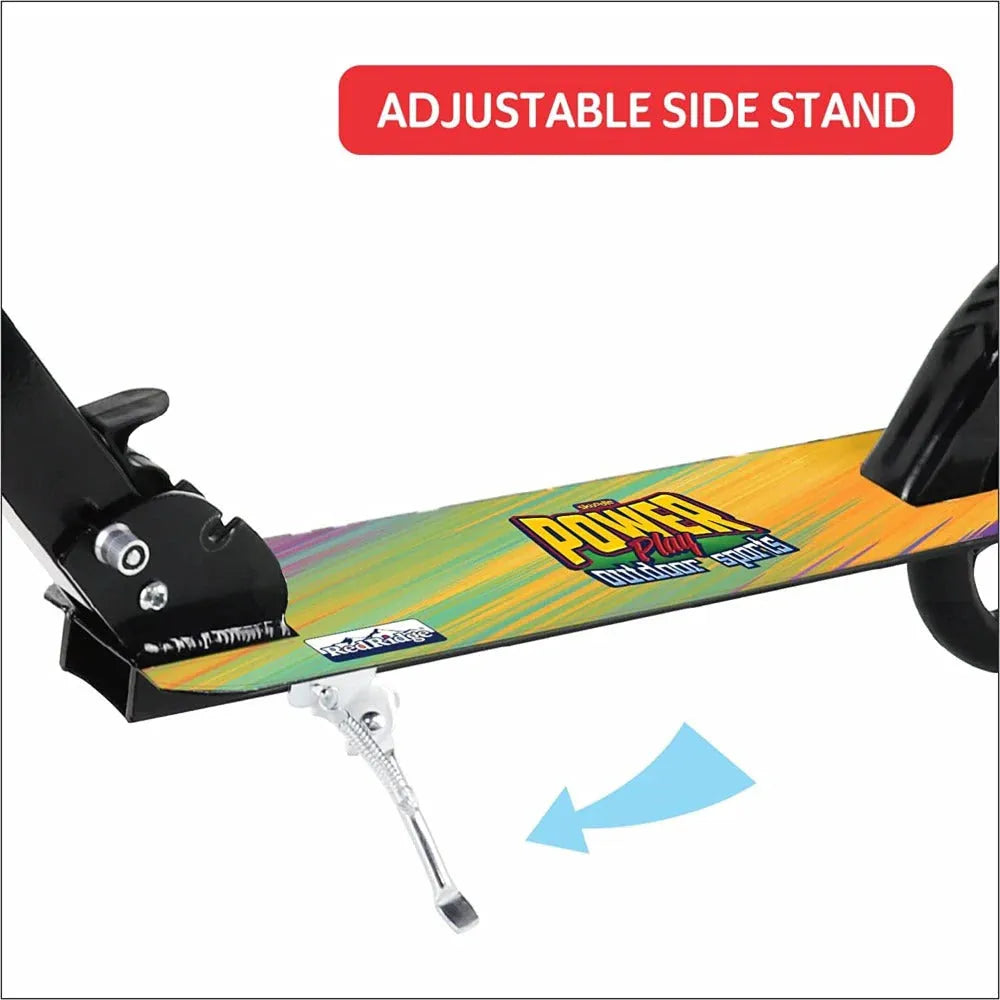 Skoodle Power Play Whoosh 2 Wheel Skate Scooter | Foldable Metal Scooter for Kids | Adjustable Height, Side Stand, Non-Slip Deck | Age 6+ - Naivri