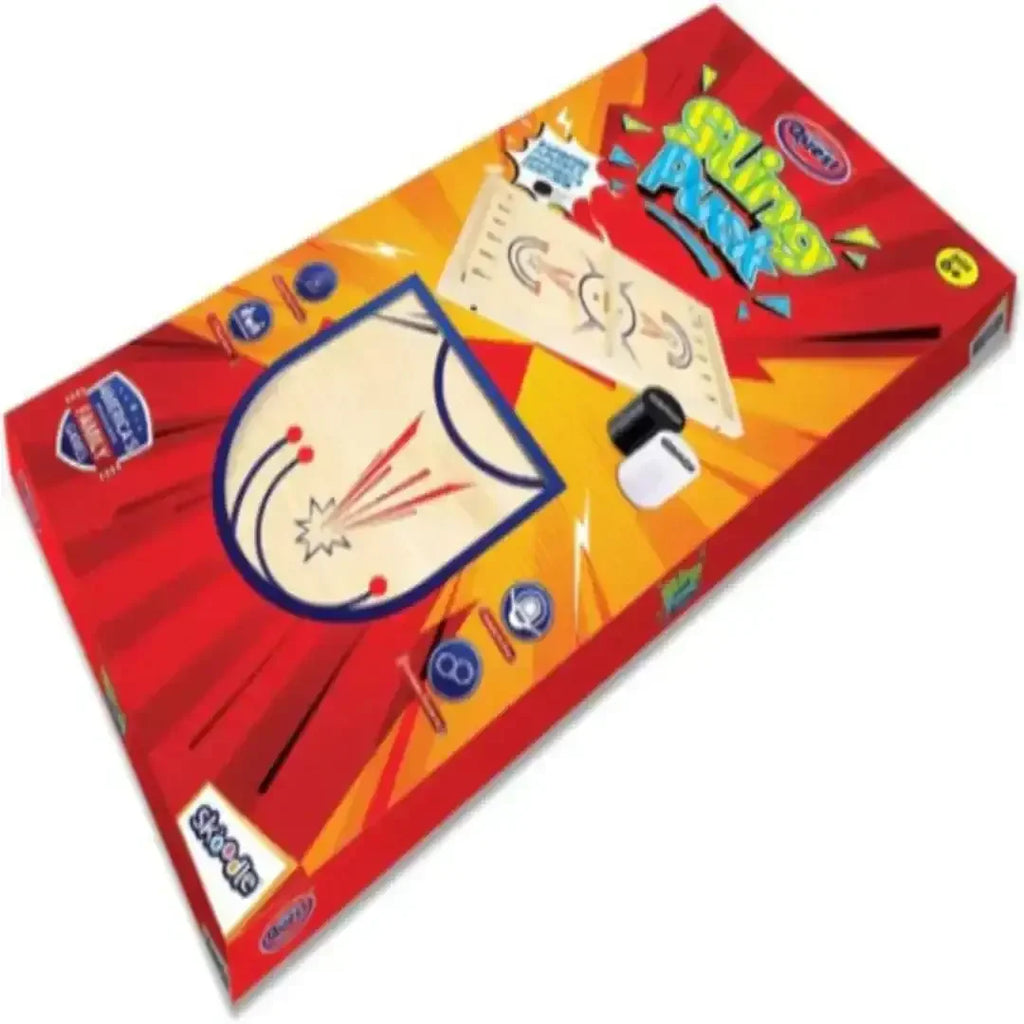 Skoodle Sling Puck Game – Fast-Paced Wooden Board Game for Kids and Adults - Naivri