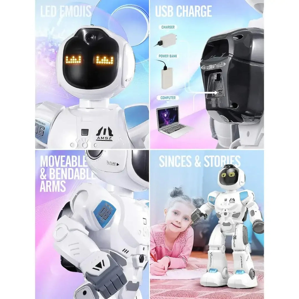 Smart EMO Interactive Robot – Programmable Gesture & Voice Control Toy for Kids 5+ - Naivri