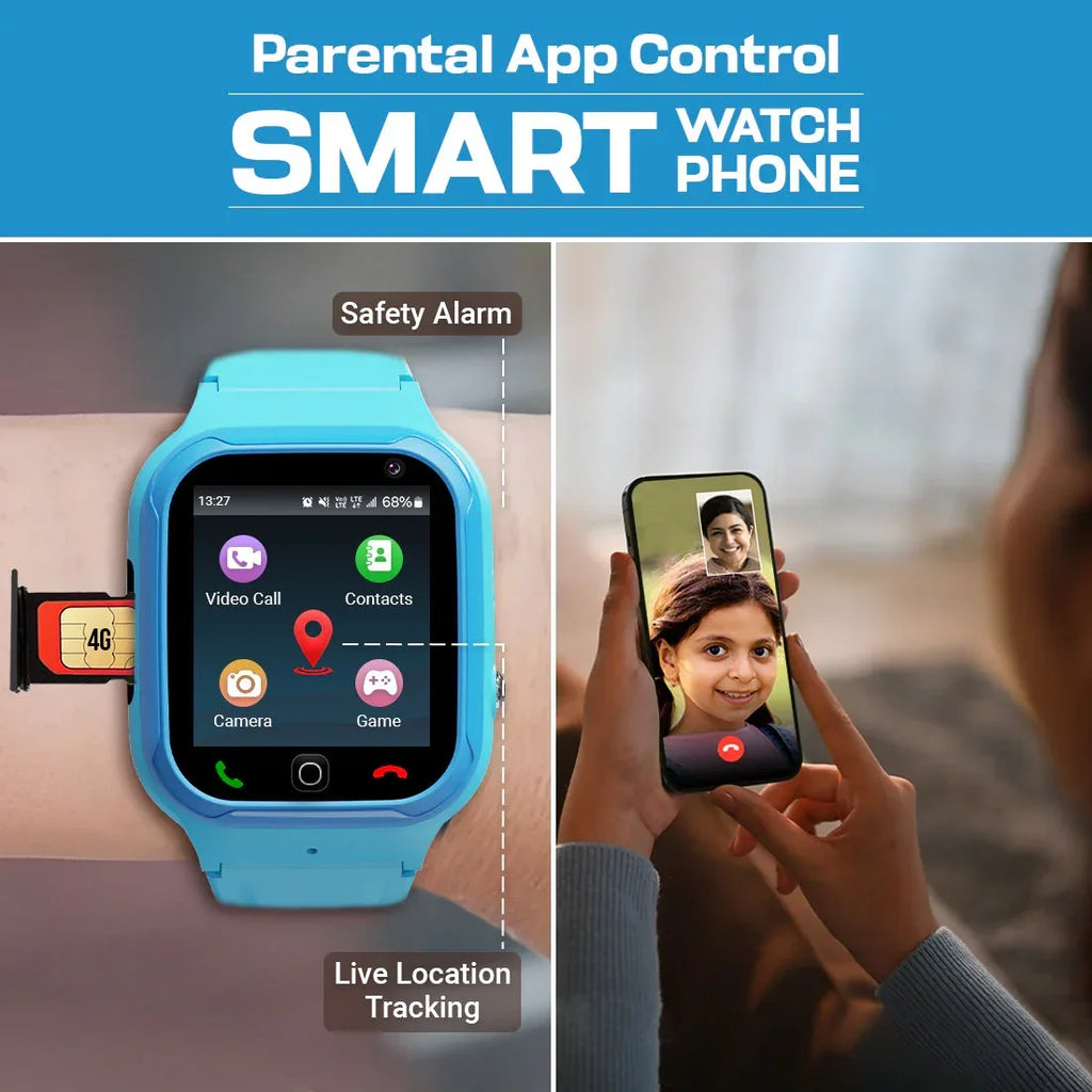 Smart Watch Phone 4G LTE with Video Calling & Live Tracking - Naivri