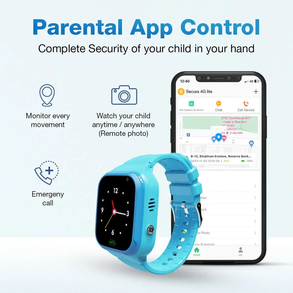 Smart Watch Phone 4G LTE with Video Calling & Live Tracking - Naivri