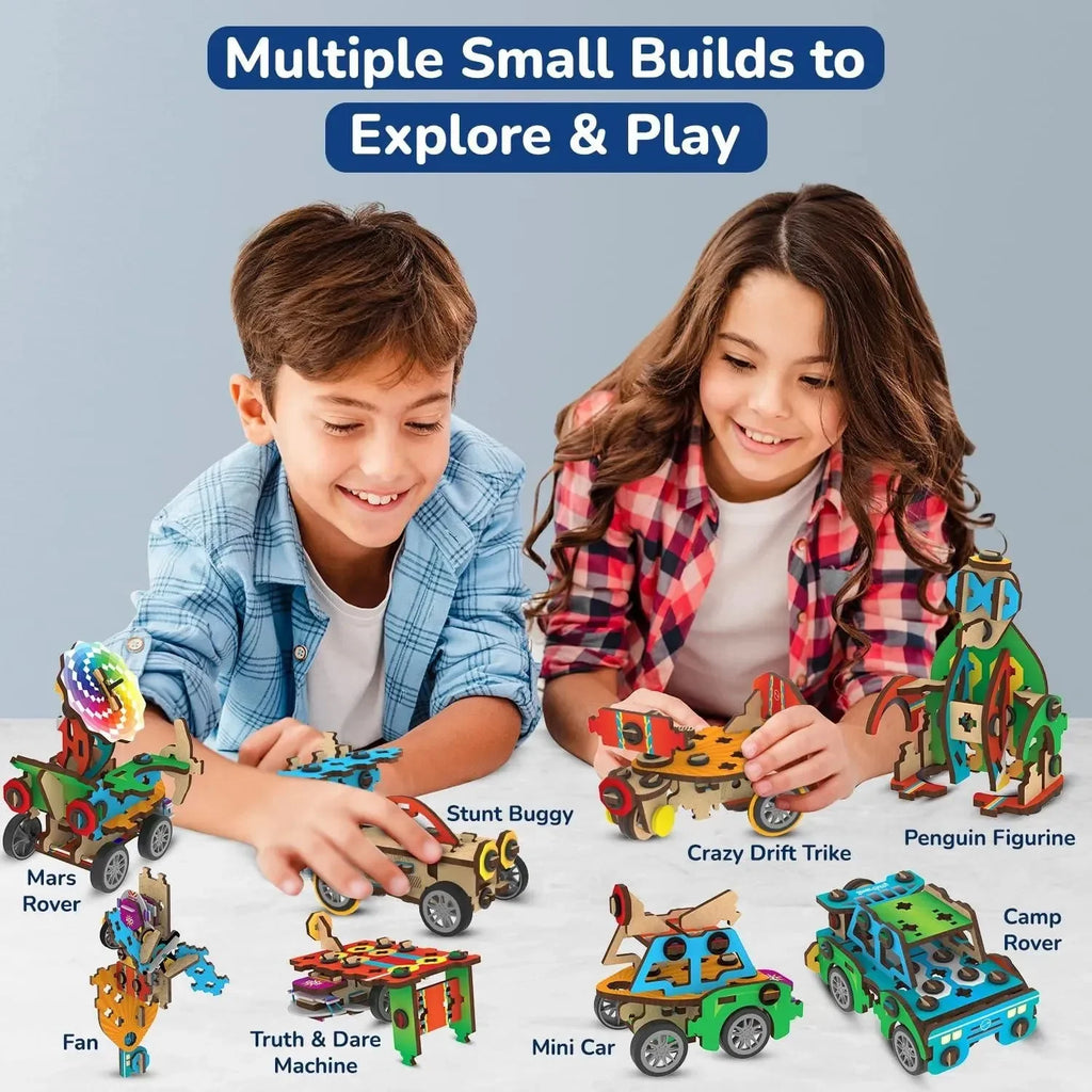 Smartivity 20-in-1 Spin-n-Go Educational DIY Construction Kit for Kids Age 6 to 12 | Build Robot, Car, Airplane & More | STEAM Activity Toy for Boys & Girls | Made in India | Multicolor - Naivri