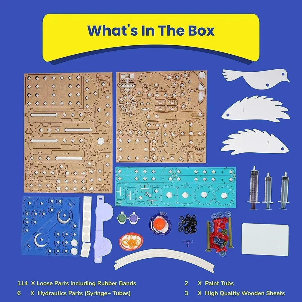 Smartivity 7-in-1 Multi-Builds Hydraulics Kit | STEM DIY Educational Toy for Ages 6–14 | Engineering Construction Set for Kids - Naivri