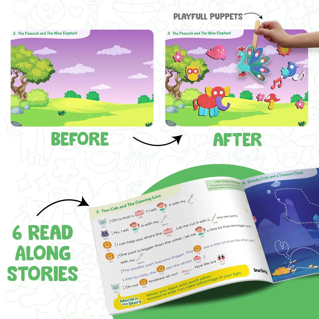 Smartivity Art & Craft Activity Kit - Foil Magic Animals Theme | For Kids Ages 4–10 | 100+ Foil Sheets, 10 Canvases, 170+ Stickers | Educational DIY Craft Kit - Naivri