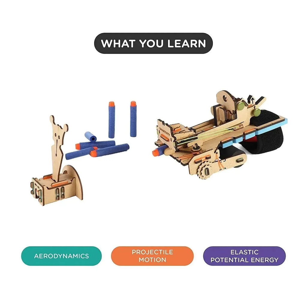 Smartivity Bullseye Bow | STEM Learning Archery Kit for Kids 8-14 | Build, Play & Learn Physics Concepts - Naivri