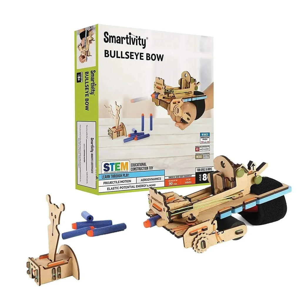 Smartivity Bullseye Bow | STEM Learning Archery Kit for Kids 8-14 | Build, Play & Learn Physics Concepts - Naivri
