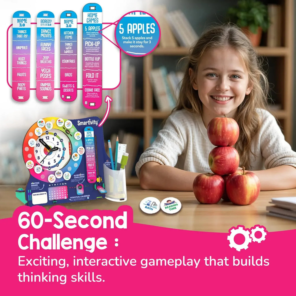 Smartivity DIY Interactive Clock with Stationery Organiser for Kids Ages 6 to 12 | STEM Educational Toy with Infinity Calendar | Birthday Gift for Boys & Girls - Naivri