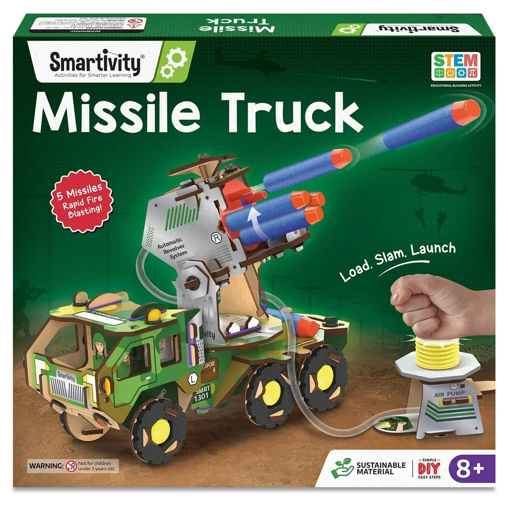 Smartivity DIY Military Vehicle for Kids 8–14 Years | Army Truck with Air-Powered Missile Launch System | Birthday Gift for Boys & Girls | STEM Toy for Ages 8 to 14 - Naivri