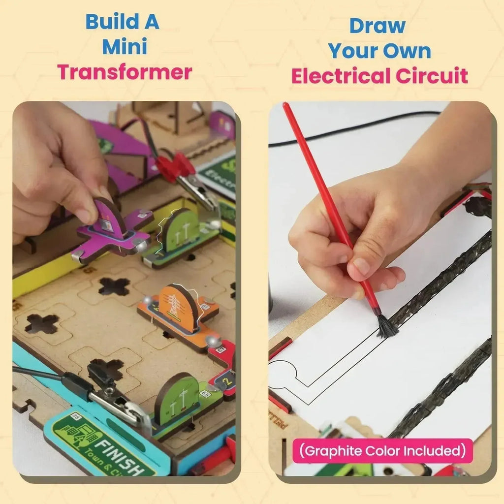 Smartivity Electro Play Lab – 8+ Conductivity-Based Activities | STEAM Science & Circuit Building Kit for Kids Aged 6–12 | Battery Included | Made in India with Eco-Friendly Wood - Naivri