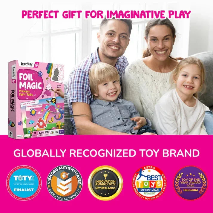 Smartivity Foil Magic – Princess Fairy Tales | DIY Activity Kit for Girls & Boys Ages 4–8 | 129+ Parts | Foil Sheets, Puppets, Picture Canvases | Learn Through Storytelling & Crafting - Naivri