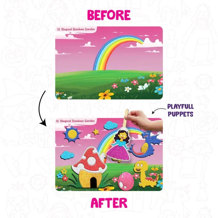 Smartivity Foil Magic – Princess Fairy Tales | DIY Activity Kit for Girls & Boys Ages 4–8 | 129+ Parts | Foil Sheets, Puppets, Picture Canvases | Learn Through Storytelling & Crafting - Naivri