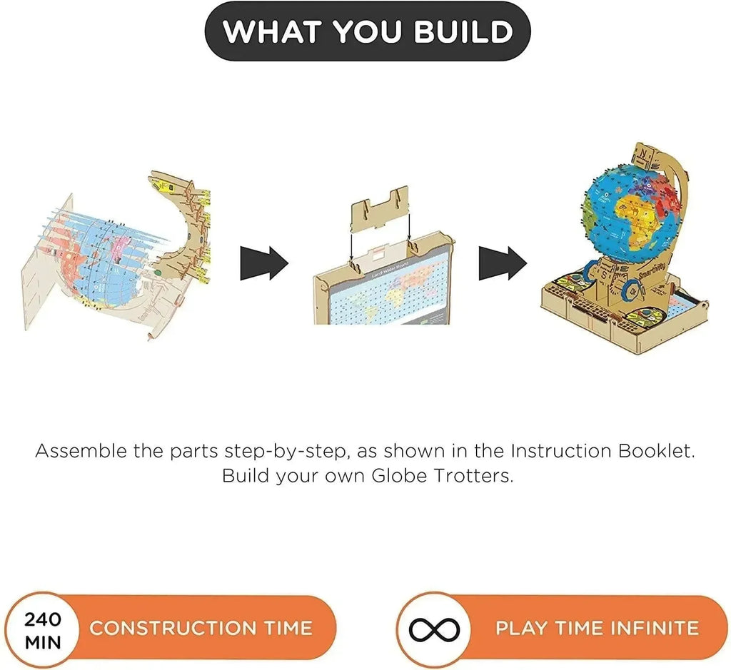 Smartivity Globe Trotters AR Enabled | STEM Globe DIY Kit for Kids 8-14 | Augmented Reality Educational Toy - Naivri