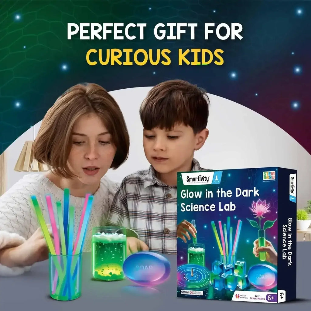 Smartivity Glow Magic Science Kit for Kids | 20 Glow-in-the-Dark STEM Experiments | Ages 6 to 14 Years | DIY Science Toy Gift for Boys & Girls | Learn Physics & Chemistry Through Fun - Naivri