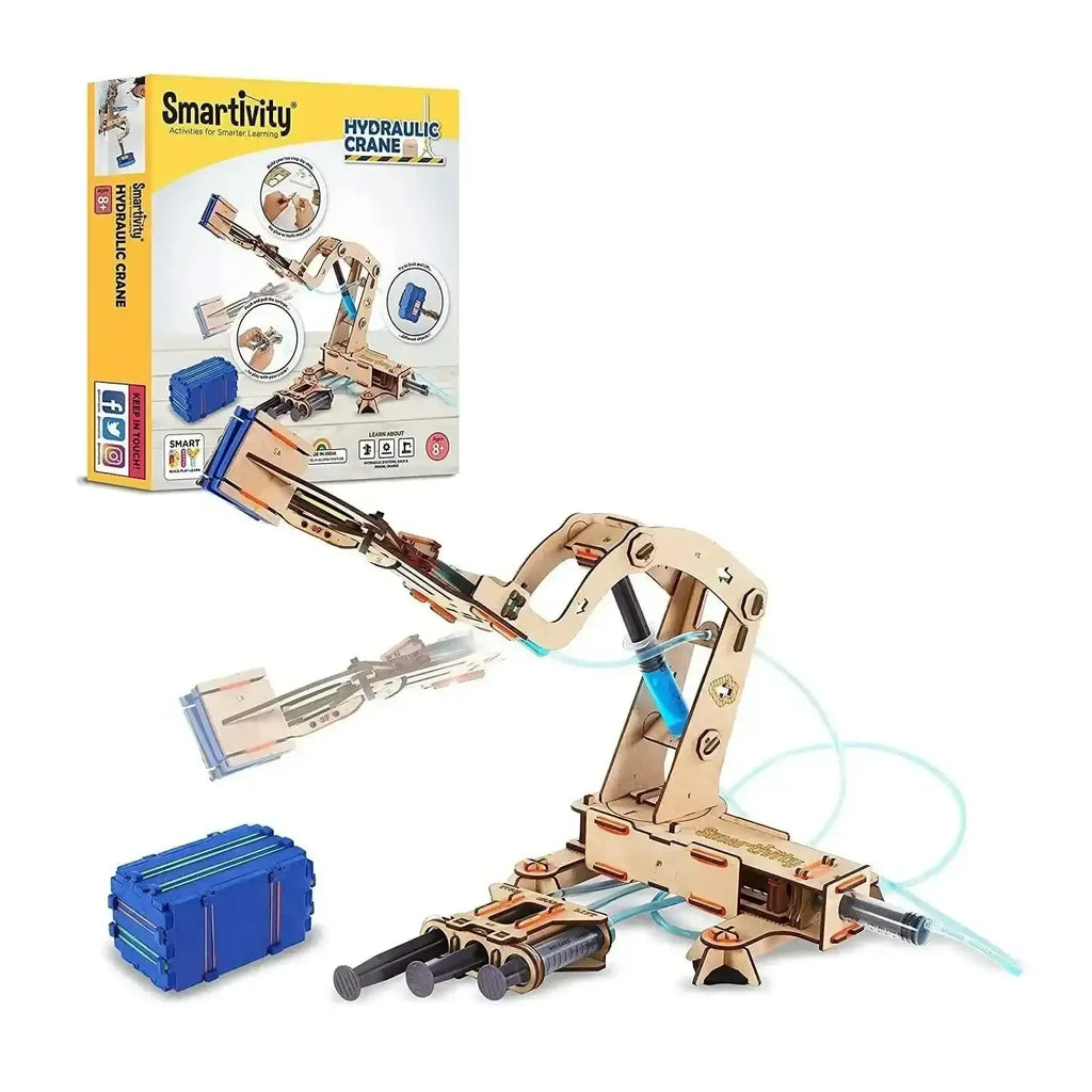 Smartivity Hydraulic Crane – DIY STEM Learning Kit for Kids Aged 8 to 14 | Educational Hydraulic Engineering Toy for Girls & Boys | Build, Play & Learn with 232 Parts - Naivri