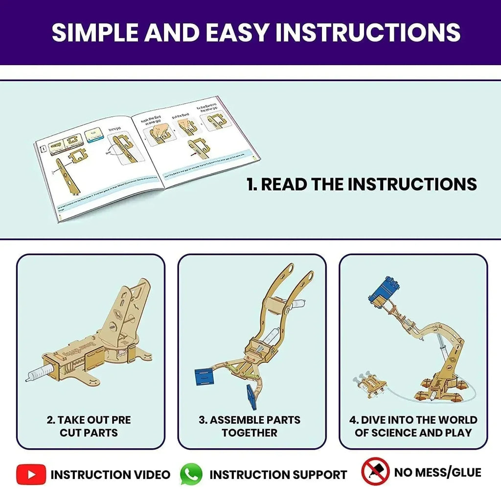 Smartivity Hydraulic Crane – DIY STEM Learning Kit for Kids Aged 8 to 14 | Educational Hydraulic Engineering Toy for Girls & Boys | Build, Play & Learn with 232 Parts - Naivri