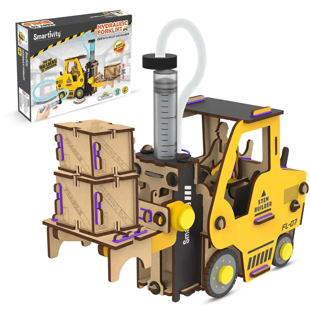 Smartivity Hydraulic Forklift | DIY STEM Toy Car for Kids Aged 6–14 | Educational Science Kit for Boys & Girls - Naivri