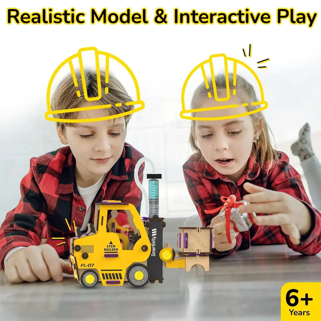 Smartivity Hydraulic Forklift | DIY STEM Toy Car for Kids Aged 6–14 | Educational Science Kit for Boys & Girls - Naivri