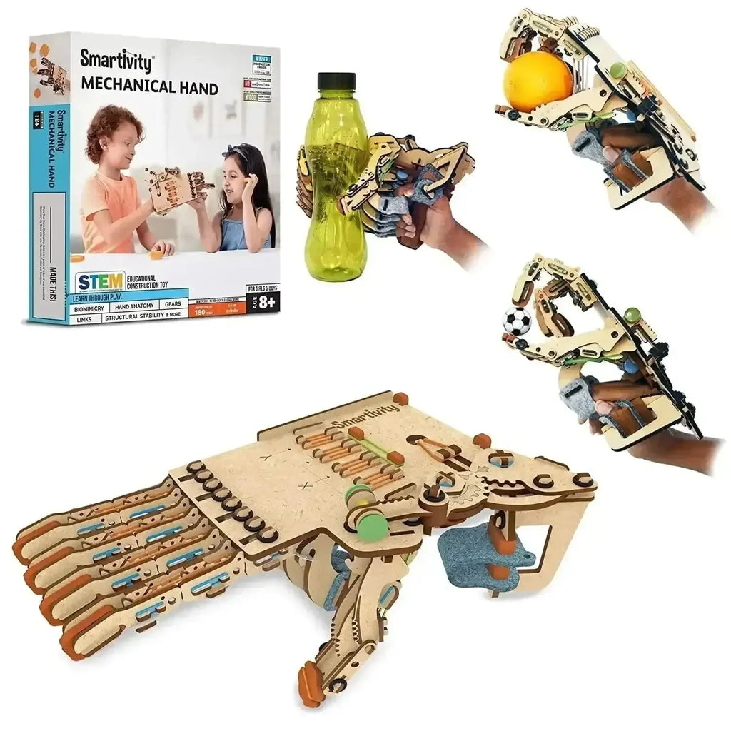 Smartivity Mechanical Hand | STEM Educational DIY Robotic Hand Toy for Kids 8-14 | Build, Learn & Play with Mechanical Actions - Naivri