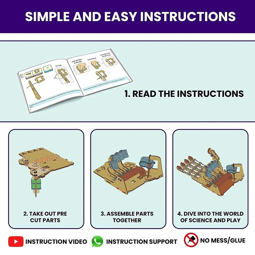 Smartivity Mechanical Hand | STEM Educational DIY Robotic Hand Toy for Kids 8-14 | Build, Learn & Play with Mechanical Actions - Naivri