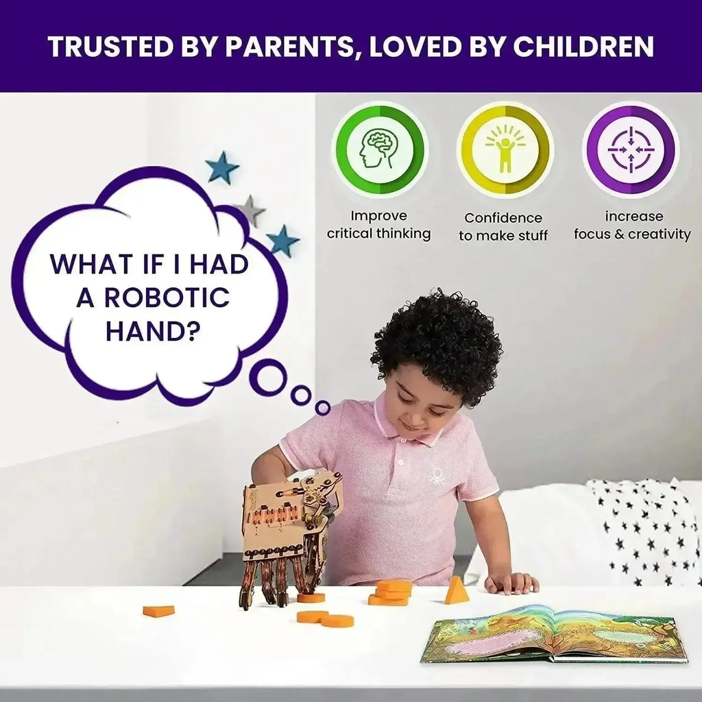 Smartivity Mechanical Hand | STEM Educational DIY Robotic Hand Toy for Kids 8-14 | Build, Learn & Play with Mechanical Actions - Naivri