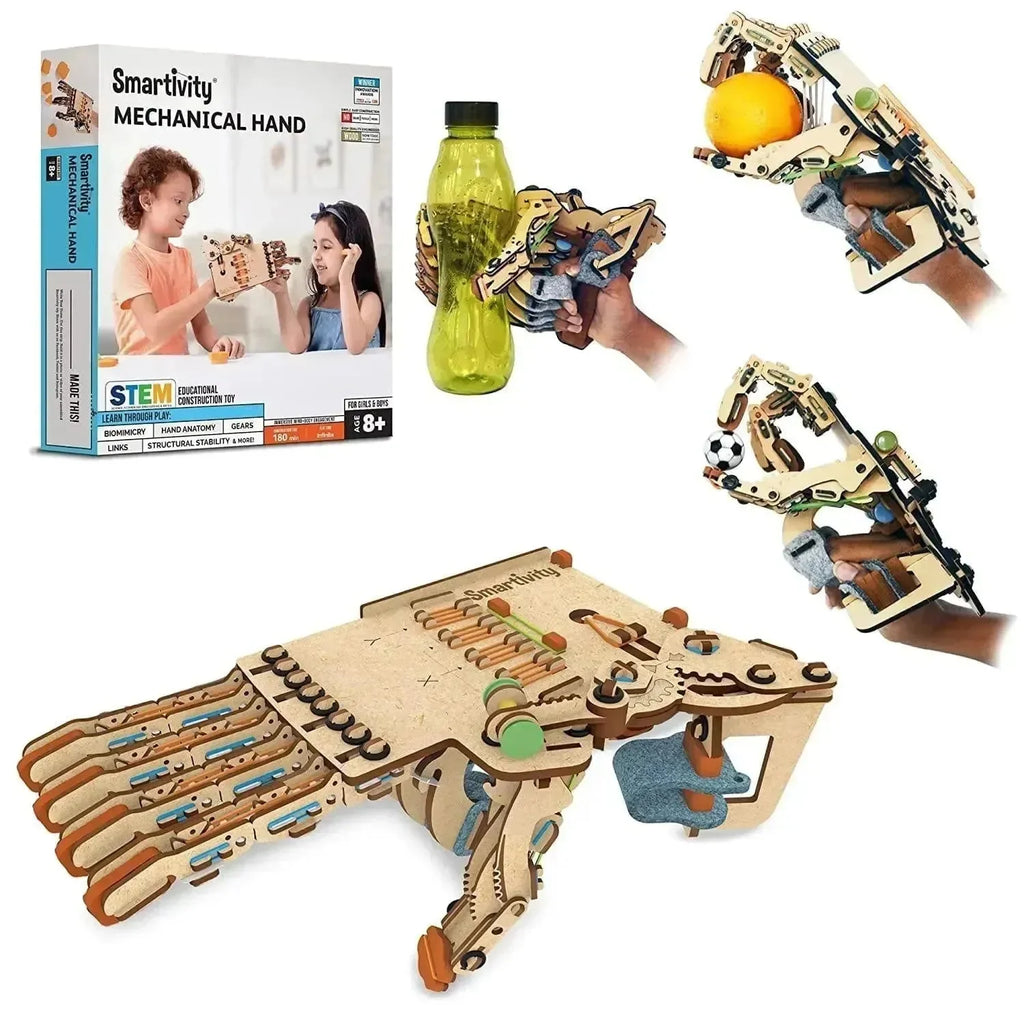 Smartivity Mechanical Hand | STEM Educational DIY Robotic Hand Toy for Kids 8-14 | Build, Learn & Play with Mechanical Actions - Naivri