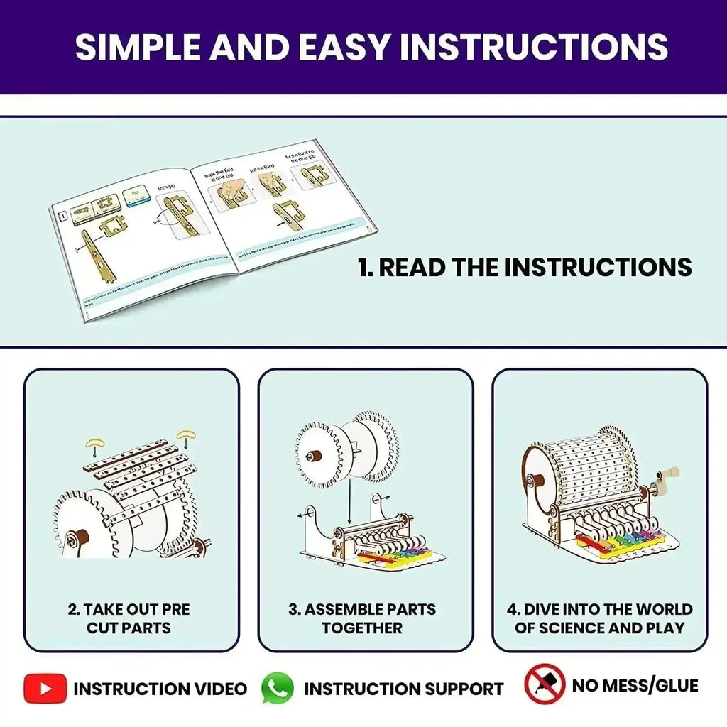 Smartivity Mechanical Xylofun Music Machine | STEM DIY Toy for Kids | Musical Toy for Age 8-14 - Naivri