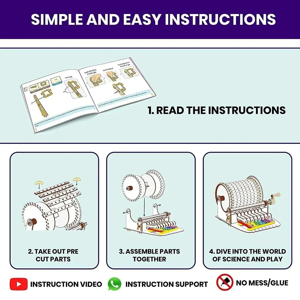 Smartivity Mechanical Xylofun Music Machine | STEM DIY Toy for Kids | Musical Toy for Age 8-14 - Naivri