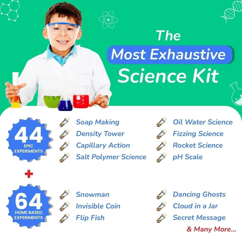 Smartivity Mega Science Lab – 108+ Experiments | Educational Chemistry & Physics STEAM Activity Kit for Kids Aged 6–14 | Learn Acids, Bases, Water Properties, Soap Making, Color Science & More - Naivri