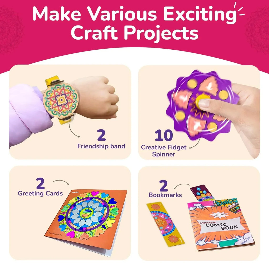 Smartivity My Mandala Art Kit for Kids Age 5-8 – STEM DIY Craft Activity Toy with 12 Mandala Sheets and 6 Sketch Pens – Educational Drawing, Coloring & Gift Set for Boys and Girls - Naivri