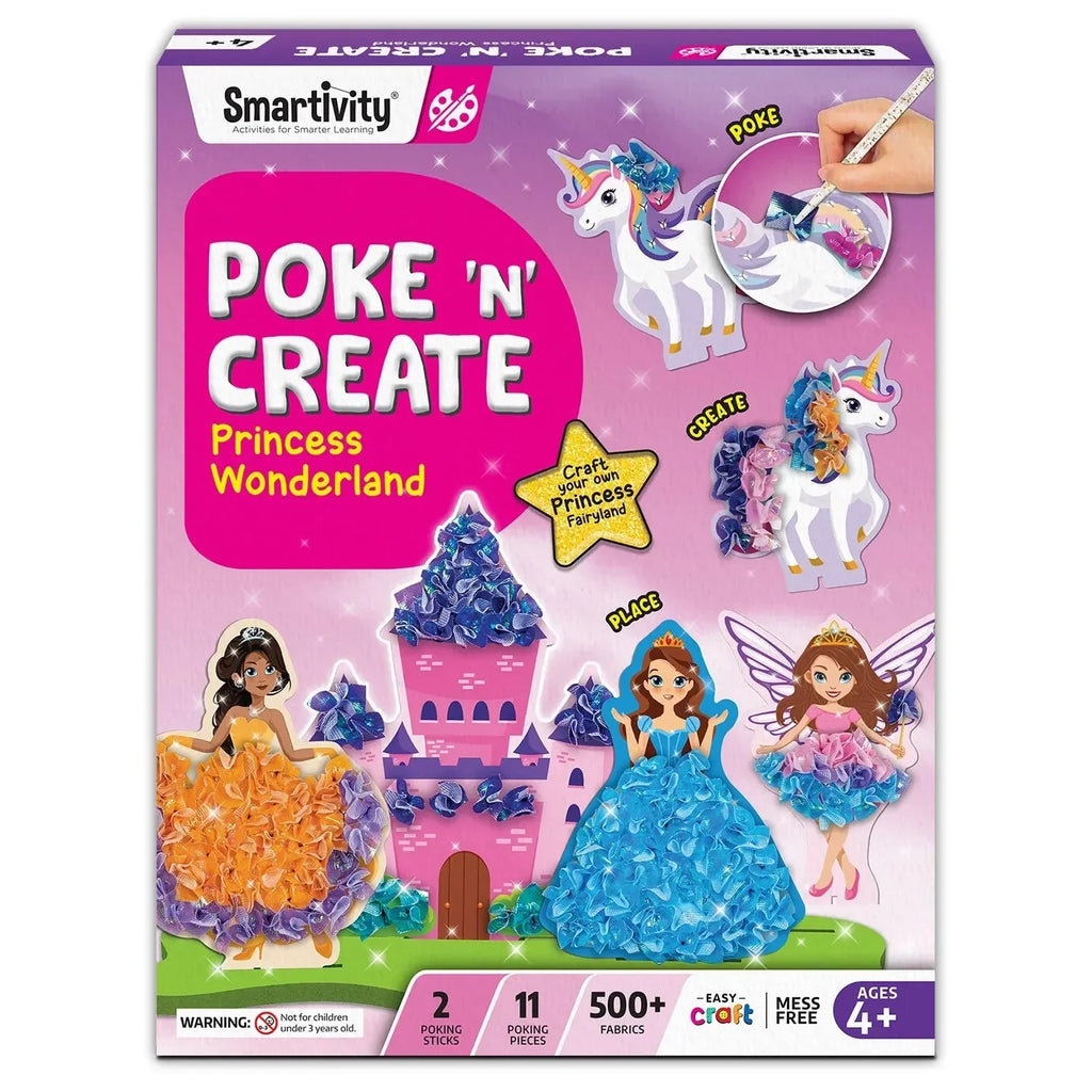 Smartivity Poke ‘n’ Create Princess Wonderland | DIY Art and Craft Kit for Kids | Create Princesses, Unicorns, Castles & More | Hands-On Craft Kit for Girls & Boys Ages 5+ - Naivri