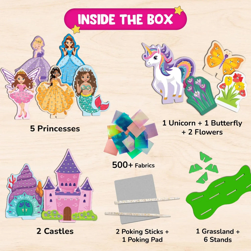 Smartivity Poke ‘n’ Create Princess Wonderland | DIY Art and Craft Kit for Kids | Create Princesses, Unicorns, Castles & More | Hands-On Craft Kit for Girls & Boys Ages 5+ - Naivri