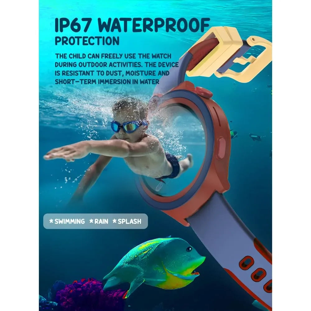 Spiky Cacus 4G Kids Smart Watch Blue | GPS Tracker | Video Calling | IPX7 Waterproof | SOS Emergency | 3MP Camera | Voice Messaging | Multi-UI | For Ages 4–12 - Naivri