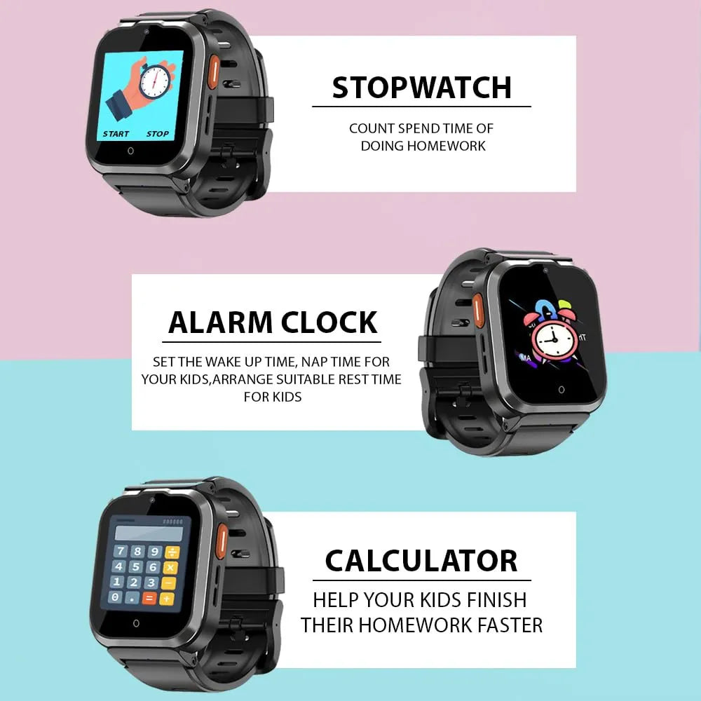 Spiky Cyclops 4G Kids Smart Watch Black - Naivri