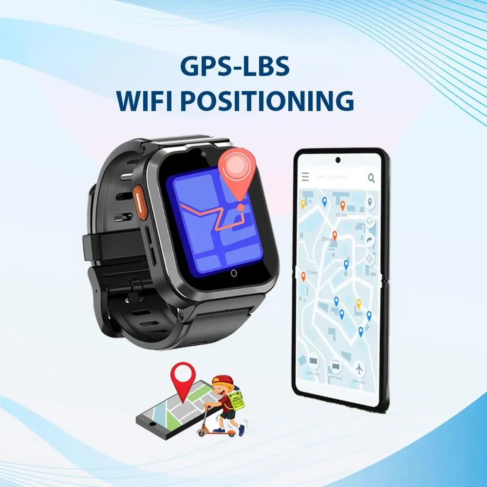 Spiky Cyclops 4G Kids Smart Watch Black | Waterproof | GPS Tracker | SOS | 4G Video Call | Age 4-14 - Naivri