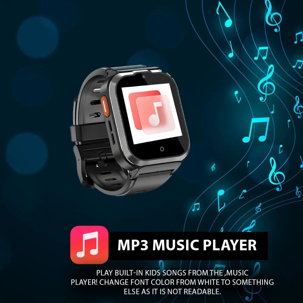 Spiky Cyclops 4G Kids Smart Watch Black | Waterproof | GPS Tracker | SOS | 4G Video Call | Age 4-14 - Naivri