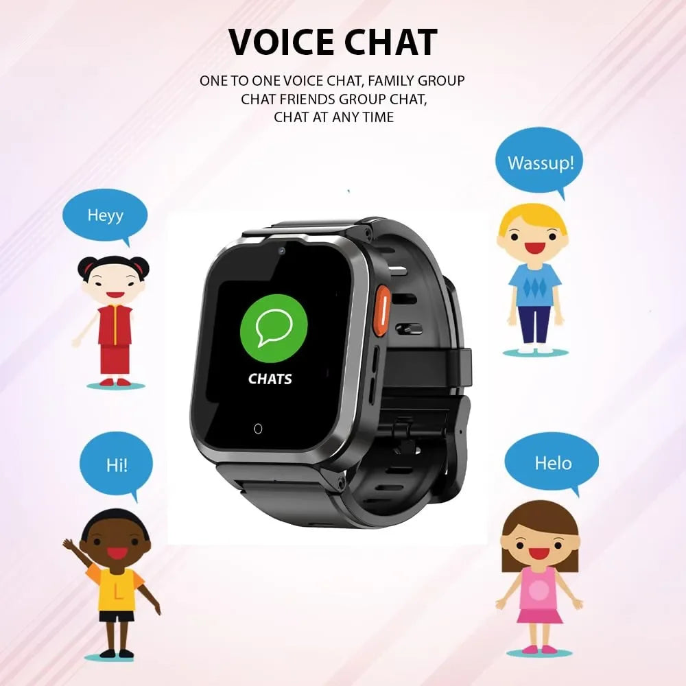 Spiky Cyclops 4G Kids Smart Watch Black | Waterproof | GPS Tracker | SOS | 4G Video Call | Age 4-14 - Naivri