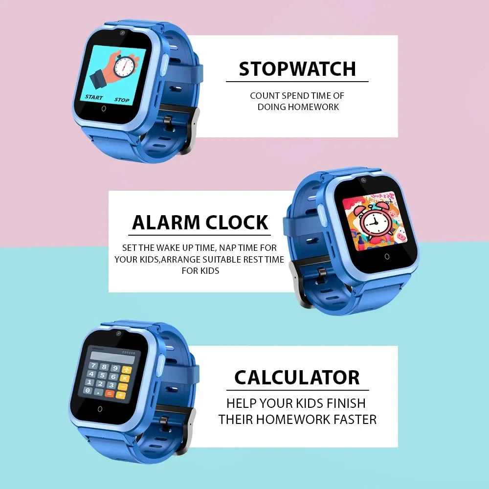 Spiky Cyclops 4G Kids Smart Watch Blue | GPS Tracker | SOS Button | Video Call | Waterproof | Games | Age 4-14 - Naivri
