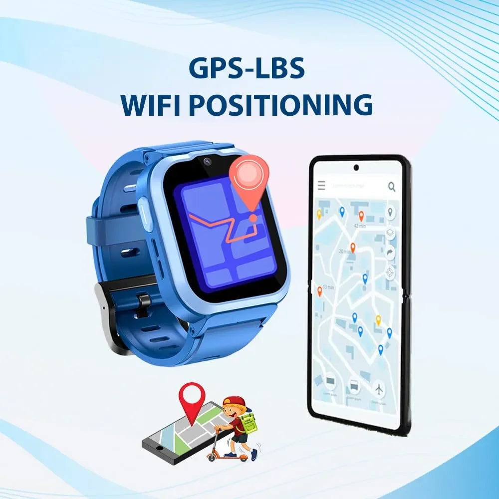 Spiky Cyclops 4G Kids Smart Watch Blue | GPS Tracker | SOS Button | Video Call | Waterproof | Games | Age 4-14 - Naivri